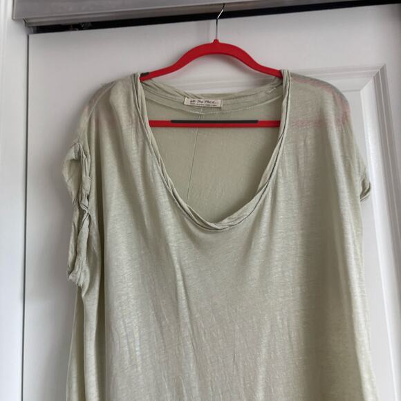 We The Free Ponderosa Tee Sz M Linen Blend Lounge Green - Picture 10 of 10